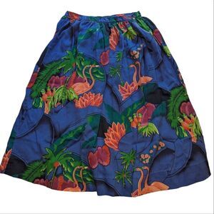 Vintage Cheryl Tiegs flamingo print skirt size 8🦩‎